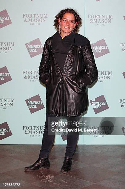 Alex Polizzi attends the opening party of Skate at Somerset House with Fortnum & Mason at Somerset House on November 17, 2015 in London, England. The...