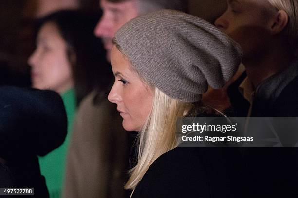 Crown Princess Mette-Marit of Norway attends a Paris Memorial on November 17, 2015 in Oslo, Norway.