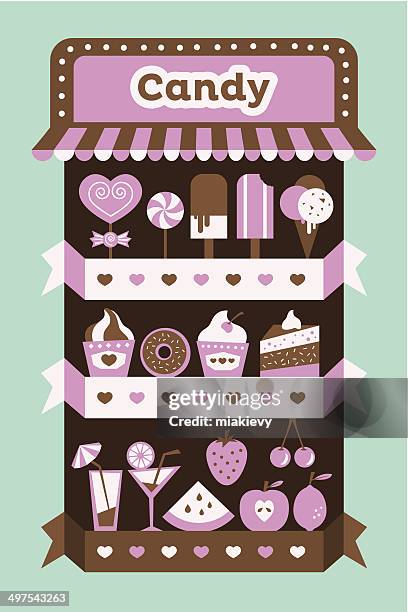 candy stand - cream liqueur stock illustrations