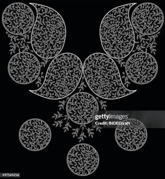 vector collar design - lace pattern circle stock illustrations