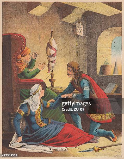 sleeping beauty - spindel stock-grafiken, -clipart, -cartoons und -symbole