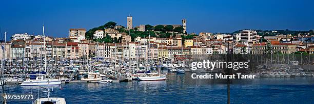 port and castle - cannes building stock pictures, royalty-free photos & images