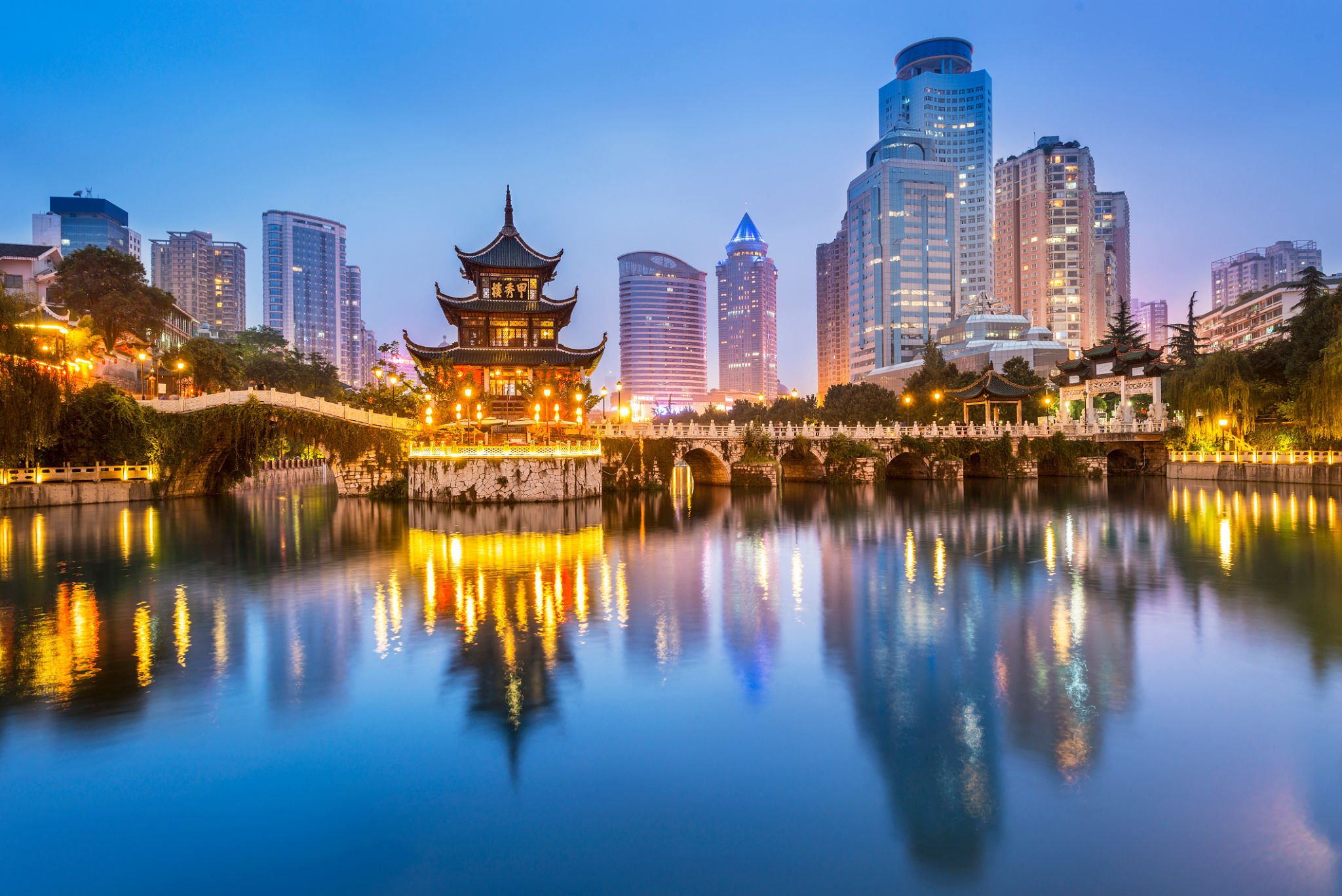 Cityscape of Guiyang at night Cityscape of Guiyang at night
