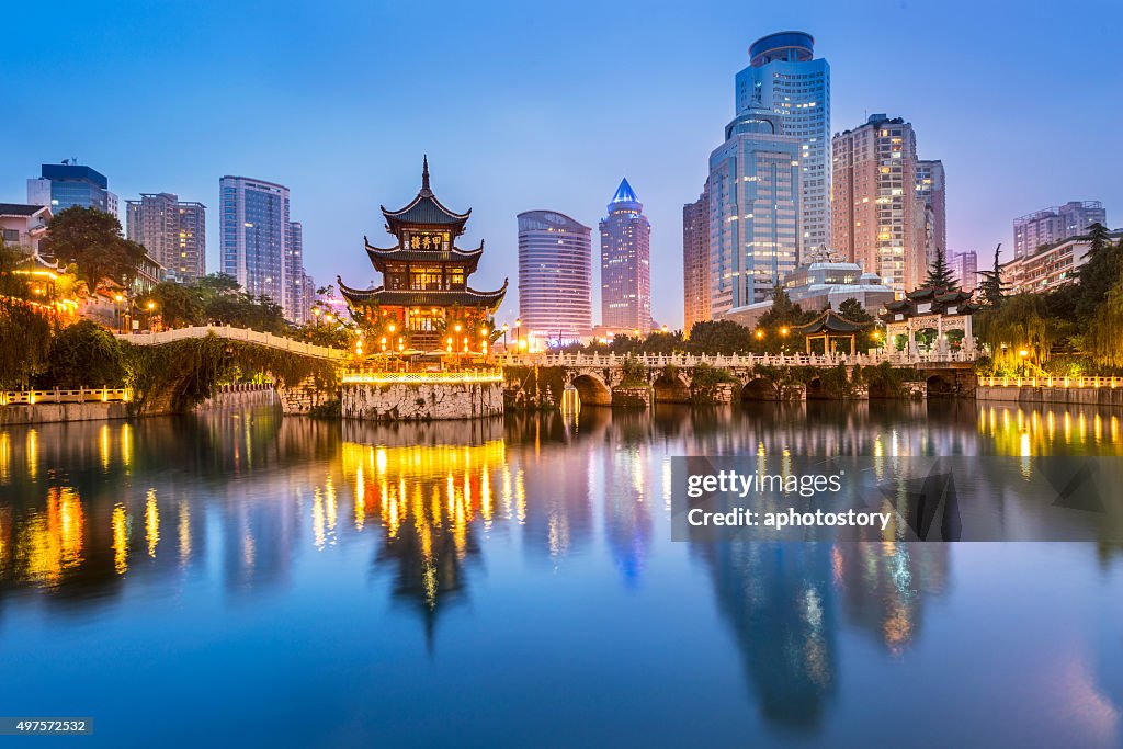 Cityscape of Guiyang at night