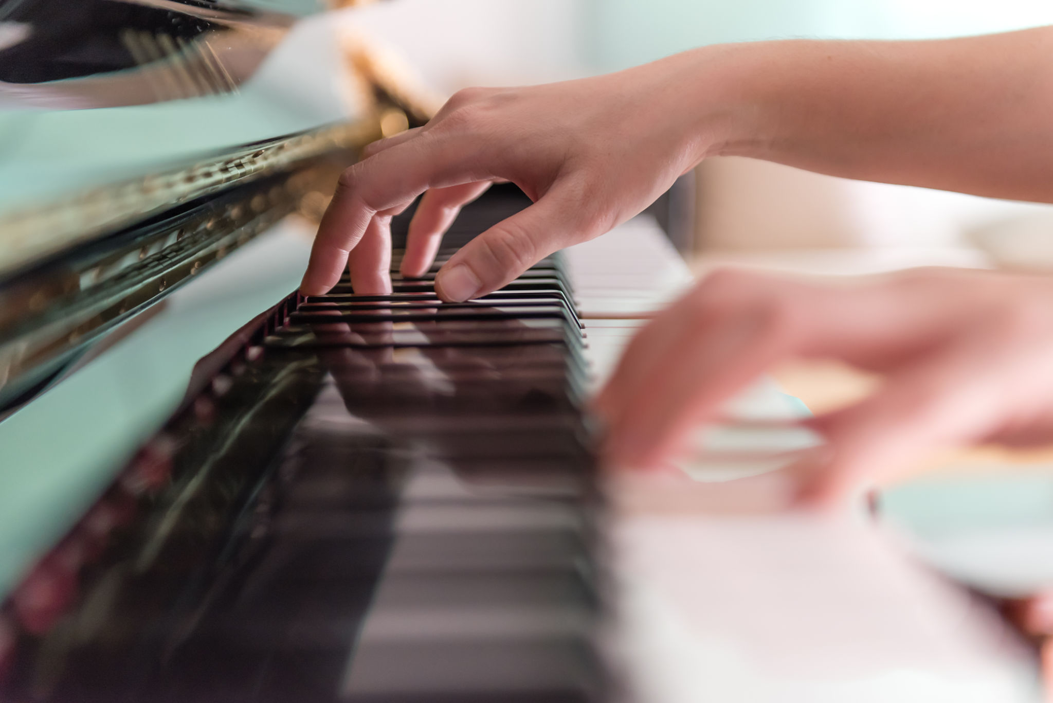 green piano