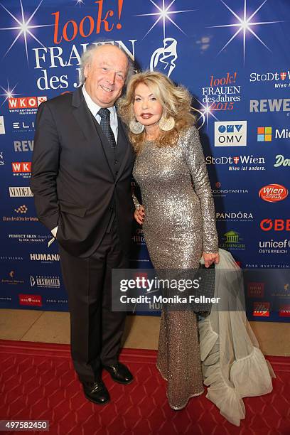 Jeannine Schiller and her husband Friedrich attends the Look Women Of The Year Awards 2015 at the city hall on November 17, 2015 in Vienna, Austria.