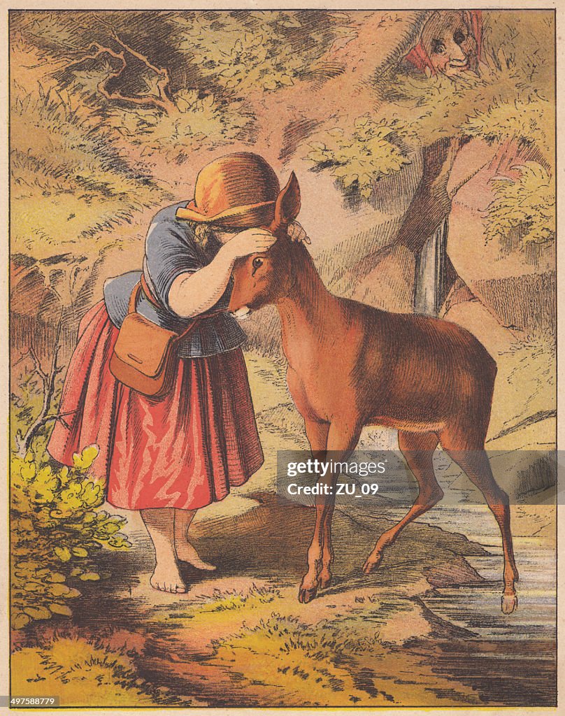 Brother And Sister Fairy Tale Lithograph Published In 1875 HighRes