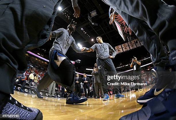 Kevin Garnett of the Minnesota Timberwolves takes the floor during a game against the Miami Heat at American Airlines Arena on November 17, 2015 in...