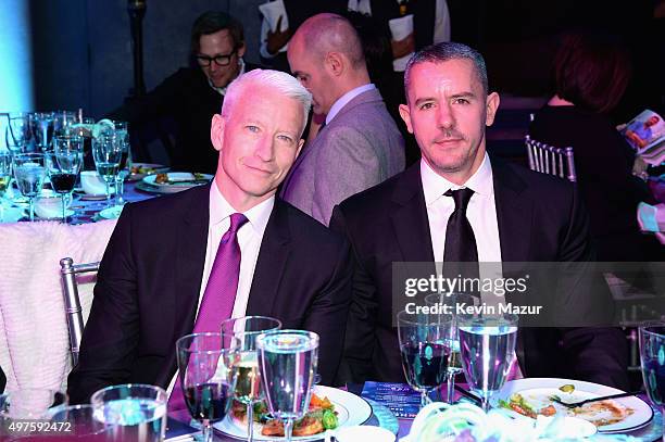 Host Anderson Cooper and Benjamin Maisani attend CNN Heroes 2015 - Show at American Museum of Natural History on November 17, 2015 in New York City....