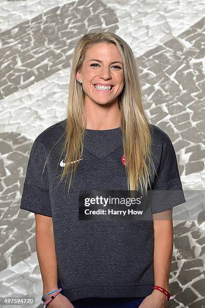 Soccer player Julie Johnston poses for a portrait at the USOC Rio Olympics Shoot at Quixote Studios on November 17, 2015 in Los Angeles, California.