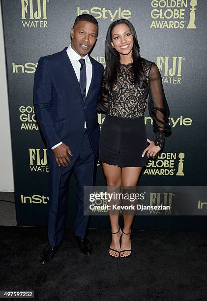 Actor Jamie Foxx and Miss Golden Globe Corinne Foxx attend Hollywood Foreign Press Association and InStyle Celebration of The 2016 Golden Globe Award...