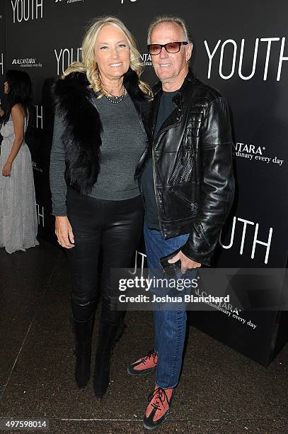 Margaret DeVogelaere and Peter Fonda arrive at the premiere of Fox Searchlight Pictures' "Youth" at DGA Theater on November 17, 2015 in Los Angeles,...