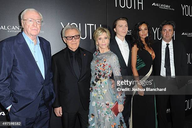 Michael Caine, Harvey Keitel, Jane Fonda, Paul Dano, Madalina Ghenea and Paolo Sorrentino arrive at the premiere of Fox Searchlight Pictures' "Youth"...