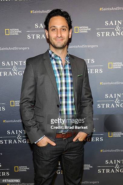 Writer Seth Fisher attends National Geographic Channel's Saints & Strangers Pub 1620 Opening Event at Flatiron Hall on November 17, 2015 in New York...