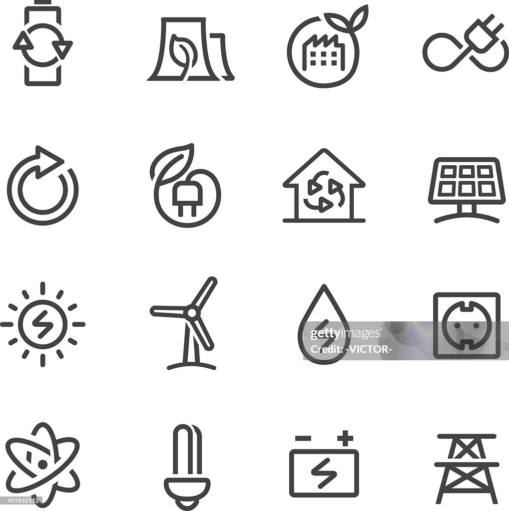 Green Energy Icons - Line Series