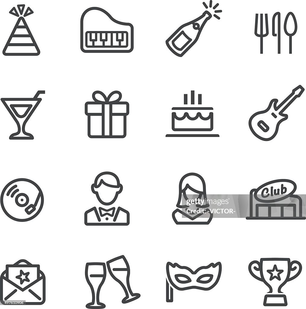 Party and Dinner Icons - Line Series