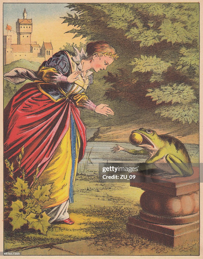Frog King (German: Froschkönig), fairy tale, lithograph, published 1875