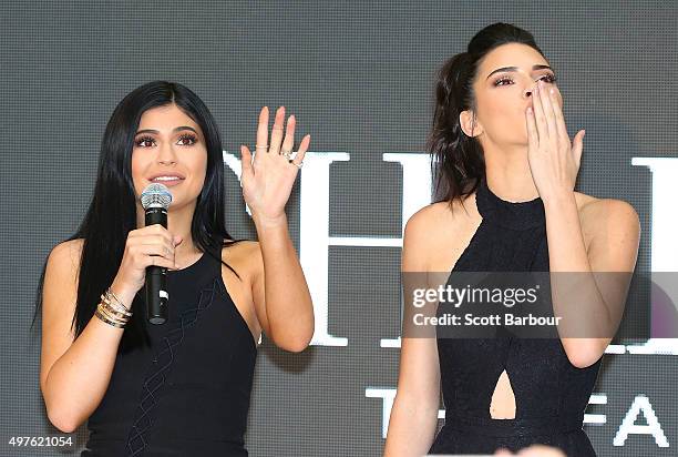 Kendall Jenner and Kylie Jenner arrive at Chadstone Shopping Centre on November 18, 2015 in Melbourne, Australia.