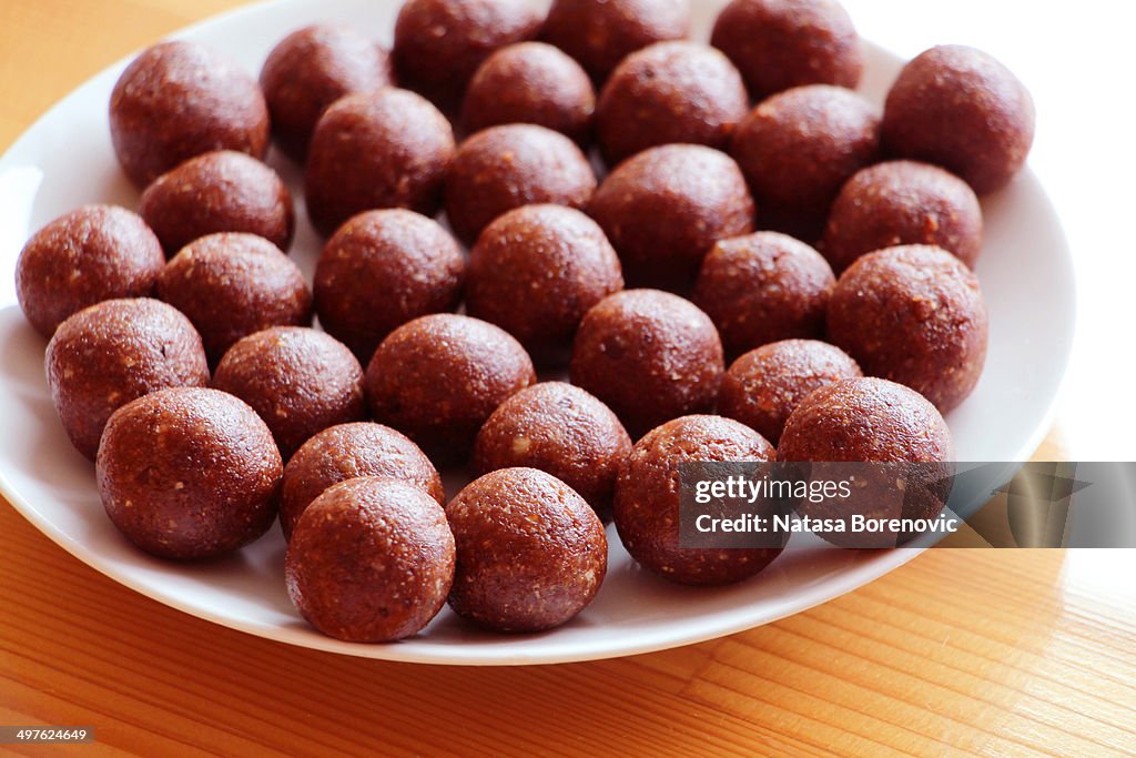 Healthy raw vegan chocolate balls