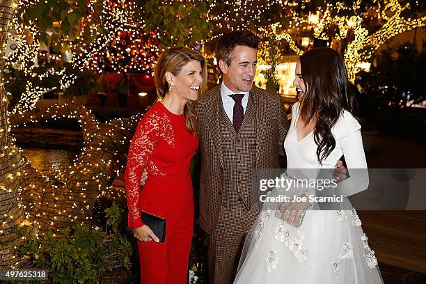 Lori Loughlin, Dermot Murlroney and Bailee Madison pose for a photo prior to the World Premiere Screening of "Northpole: Open for Christmas" at The...