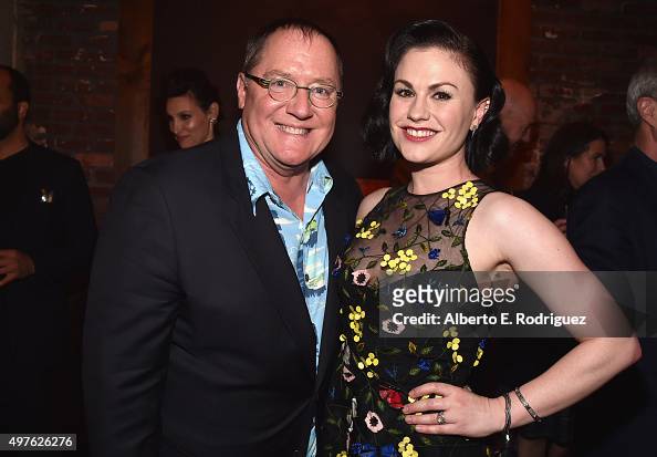 Executive producer John Lasseter and actress Anna Paquin attend the ...