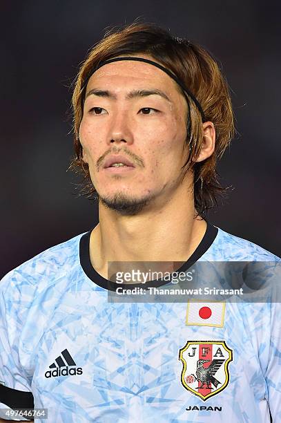 Hiroki Fujiharu of Japan poses during the 2018 FIFA World Cup Qualifier match between Cambodia and Japan on November 17, 2015 in Phnom Penh, Cambodia.