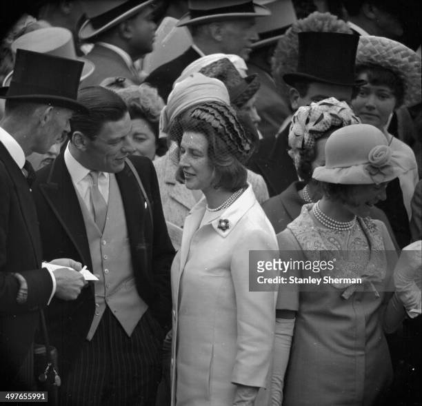 The Duchess of Kent and Princess Marina, attending Derby Day at Epsom, 1964.