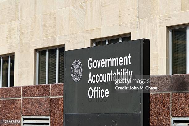 close up of general accounability office (gao) sign - government accountability office stock pictures, royalty-free photos & images
