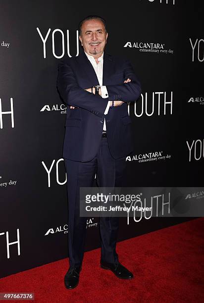 Of Alcantara S.p.A Andrea Boragno attends the premiere of Fox Searchlight Pictures' 'Youth' at DGA Theater on November 17, 2015 in Los Angeles,...