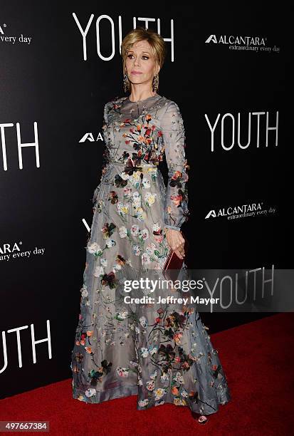 Actress Jane Fonda attends the premiere of Fox Searchlight Pictures' 'Youth' at DGA Theater on November 17, 2015 in Los Angeles, California.