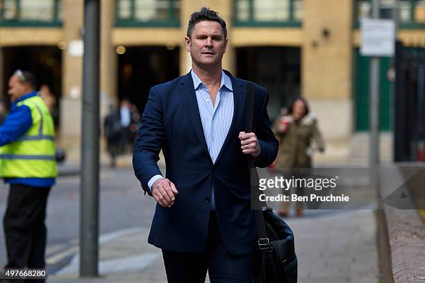 Chris Cairns arrives at Southwark Crown Court on November 18, 2015 in London, England. The former New Zealand cricketer Chris Cairns is currently in...
