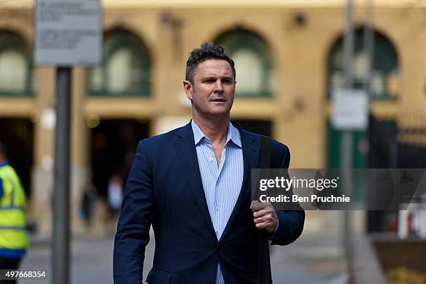 Chris Cairns arrives at Southwark Crown Court on November 18, 2015 in London, England. The former New Zealand cricketer Chris Cairns is currently in...