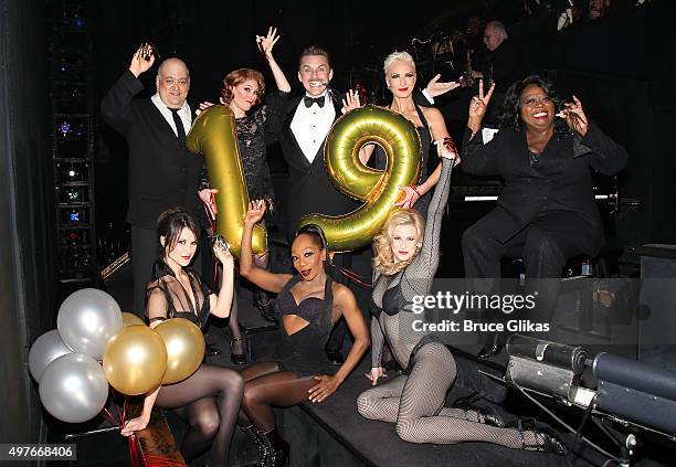 The cast of "Chicago" on Broadway turns 19 years old as the cast celebrates backstage at The Ambassador Theatre on November 17, 2015 in New York City.