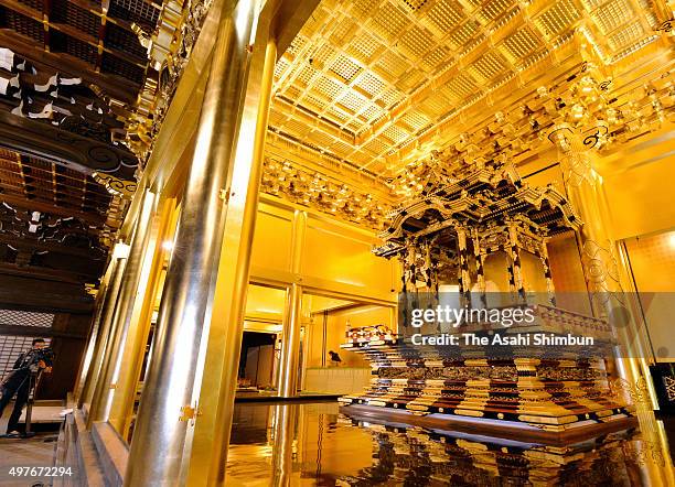 Restored Naijin , where representing the world of the Pure Land, is seen at the Higashi Honganji Temple on November 18, 2015 in Kyoto, Japan. The...