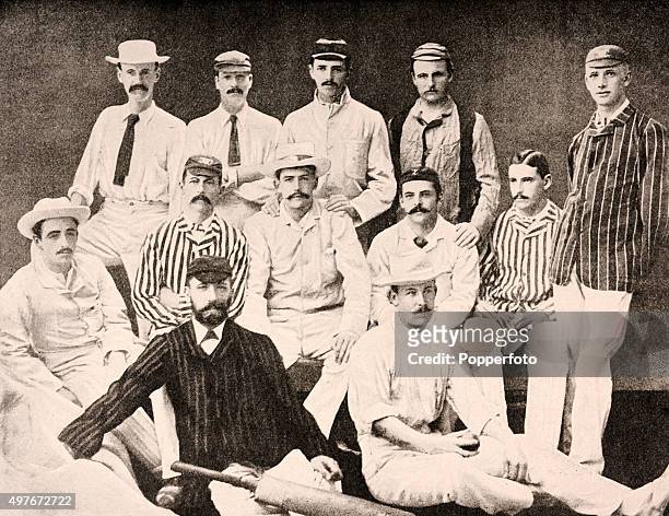 The Honourable Ivo Bligh's England Cricket Team which toured Ceylon and Australia and, after winning two out of three Test matches against the...