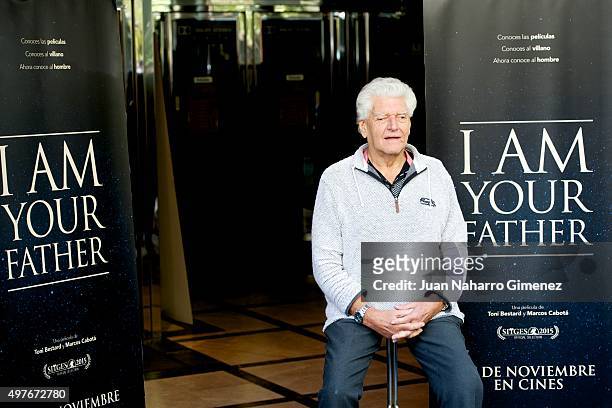 David Prowse attends 'I Am Your Father' photocall at Verdi Cinema on November 18, 2015 in Madrid, Spain.