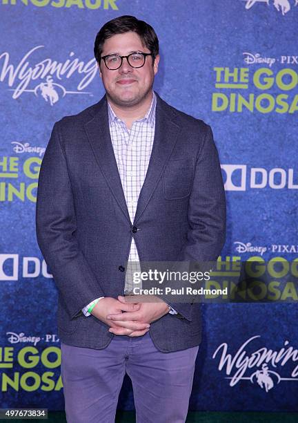 Actor Rich Sommer arrives at the Premiere of Disney-Pixar's "The Good Dinosaur" on November 17, 2015 in Hollywood, California.