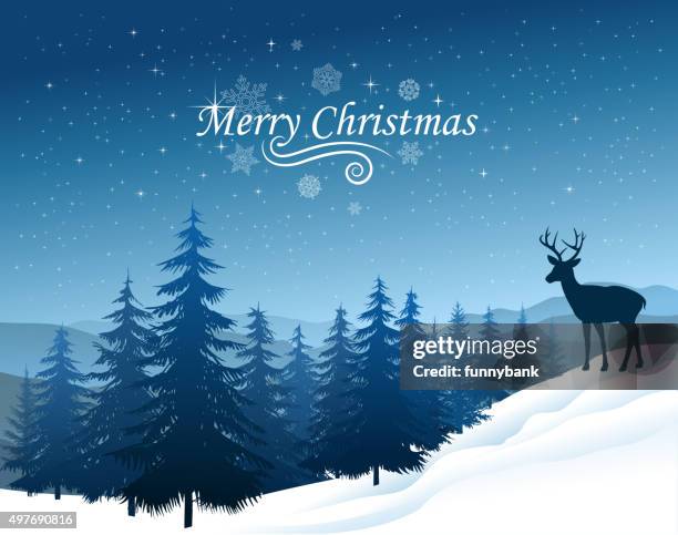 forest winter - white mountains stock illustrations