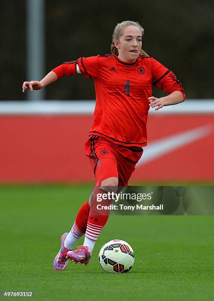 Sophia Kleinherne of Germany during Women's U16s International Friendly match between England U16s Women and Germany U16s Women at St Georges Park on...