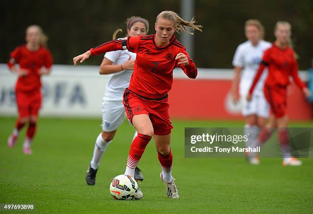 Klara Buhl of Germany during Women's U16s International Friendly match between England U16s Women and Germany U16s Women at St Georges Park on...