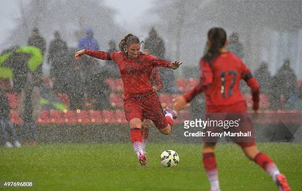 Lisa Ebert of Germany during Women's U16s International Friendly match between England U16s Women and Germany U16s Women at St Georges Park on...