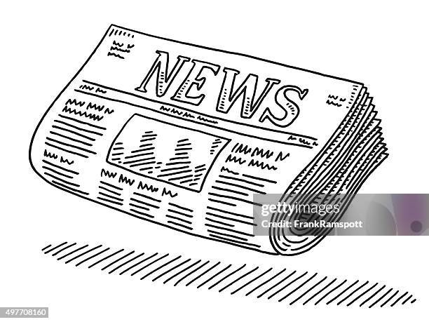 newspaper drawing - frankramspott stock illustrations