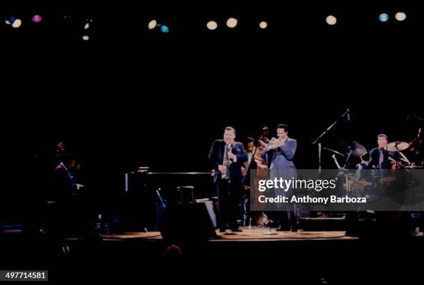From left, American jazz musicians McCoy Tyner, on piano, Jackie McLean , on saxophone, Cecil McBee, on bass, Woody Shaw , on trumpet, and Jack...