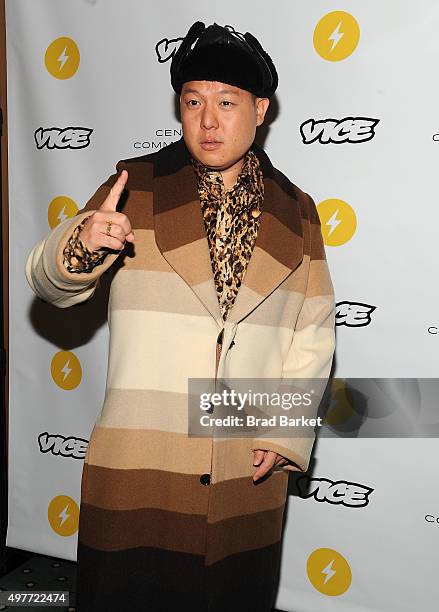 Journalist Eddie Huang attends the Shane Smith Roast By The Center For Communication at Grand Ballroom at the Pierre Hotel on November 18, 2015 in...