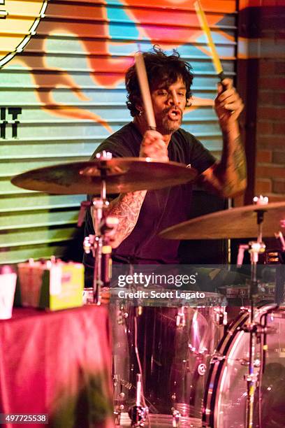 Joey Castillo of Scott Weiland and the Wildabouts performs at Hard Rock Cafe - Detroit on November 14, 2015 in Detroit, Michigan.