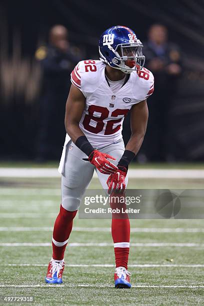 Reuben Randle of the New York Giants in action during the game against the New Orleans Saints at the Mercedes-Benz Superdome on November 1, 2015 in...