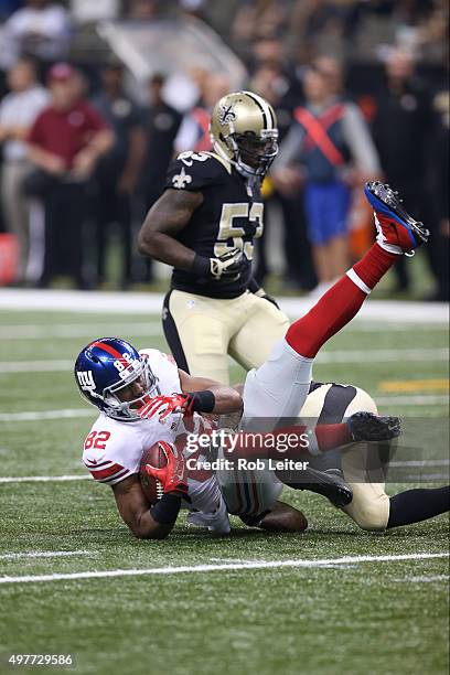 Reuben Randle of the New York Giants in action during the game against the New Orleans Saints at the Mercedes-Benz Superdome on November 1, 2015 in...