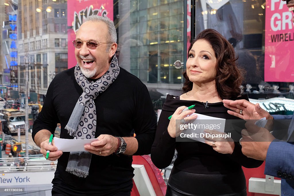 Gloria Estefan And Ana Villafane Visit "Extra"