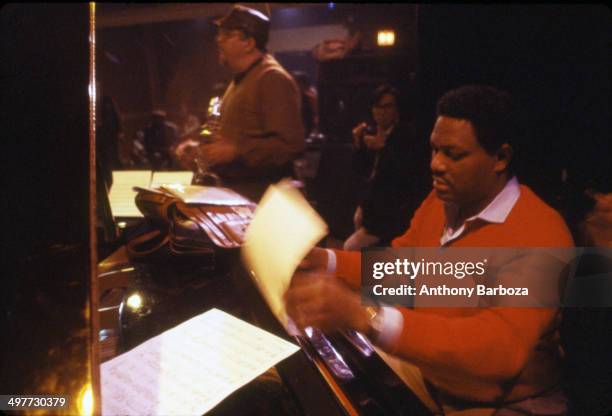 From left, American jazz musicians McCoy Tyner and Jackie McLean perform during rehersals for the 'One Night With Blue Note' concert , New York, New...