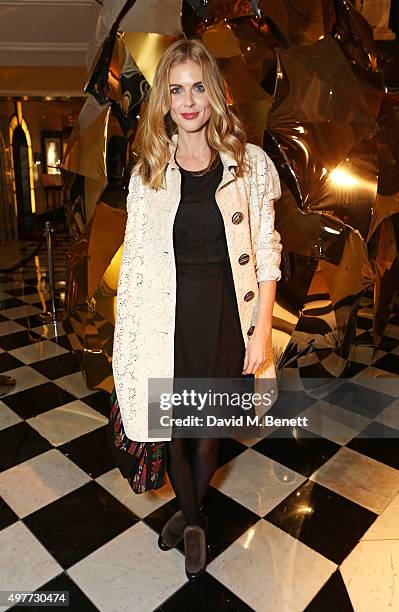 Donna Air attends the Claridge's Christmas Tree Party 2015, designed by Christopher Bailey for Burberry, at Claridge's Hotel on November 18, 2015 in...